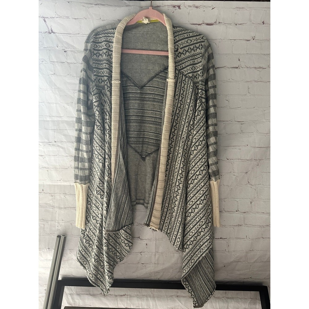 Anthropologie Tiny Womens Aztec Boho Open Front Waterfall Cardigan Size M